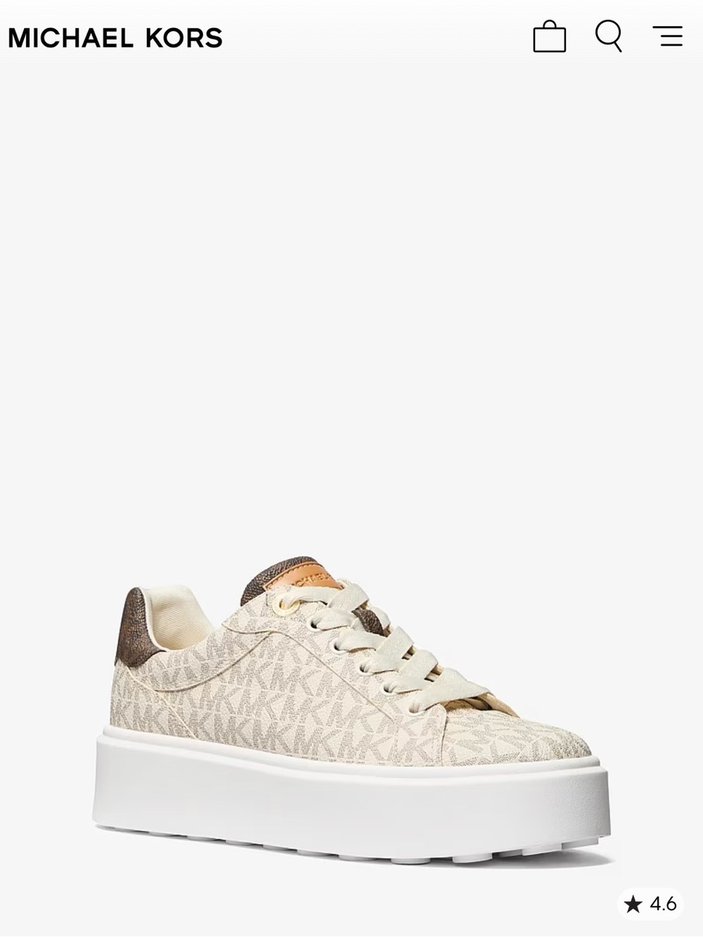 Michael Kors Cream and Brown Platform Trainer Sneaker